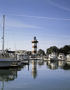 Lighthouse in the Harbor in South Carolina