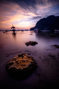 Watercraft in the Bay at El Nido, Philippines photo