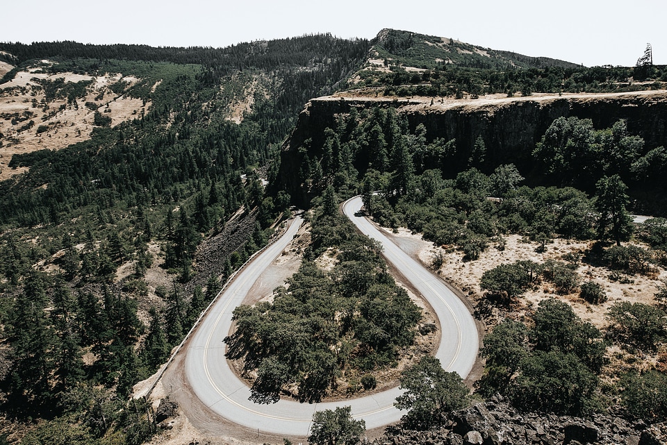 Twisting roadway in Portland, Oregon