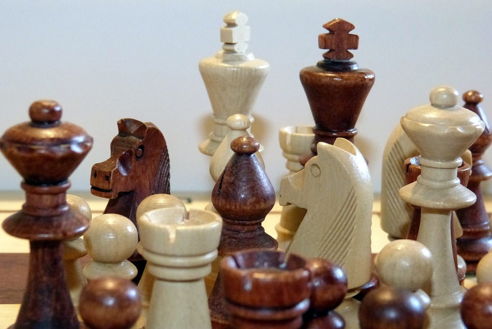 Chess board black and white play