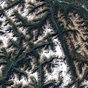 Glacier National Park as seen from space in British Columbia, Canada photo