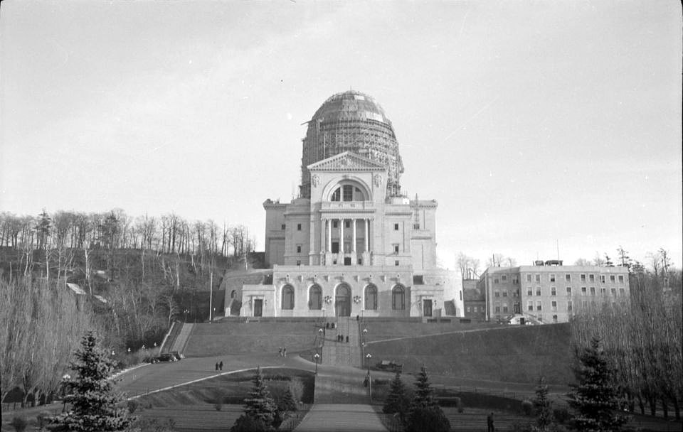 Saint Joseph's Oratory Dome under construction in 1937 in Montreal, Quebec, Canada