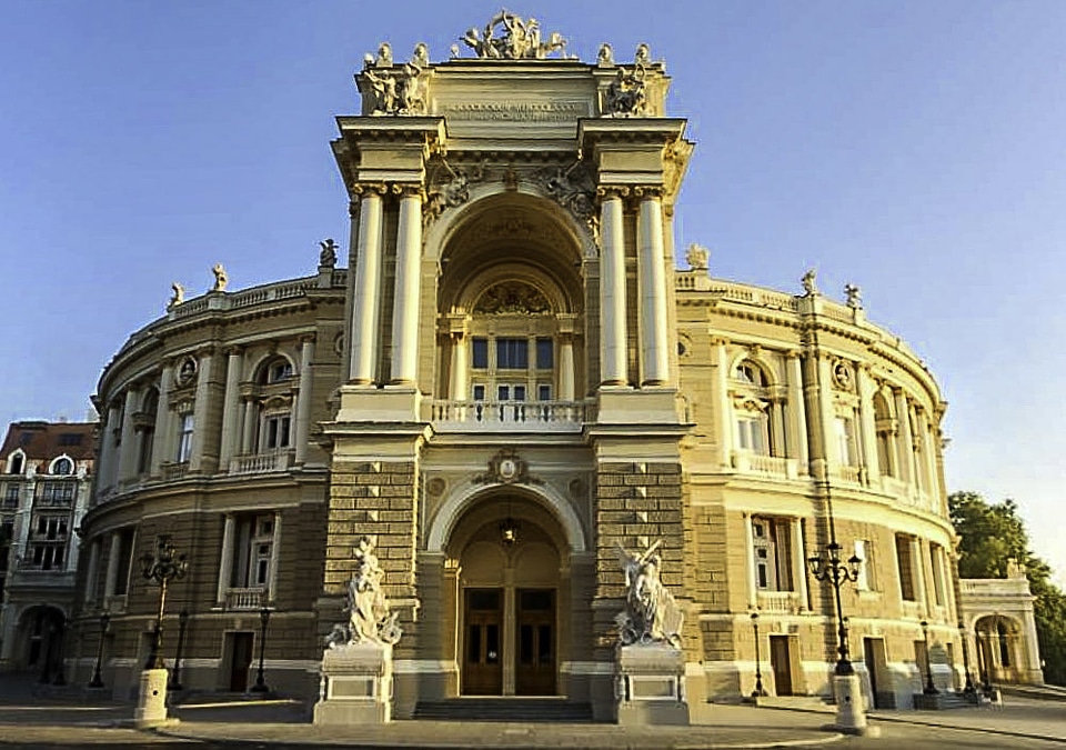 Front view of Odessa opera theater in Ukraine