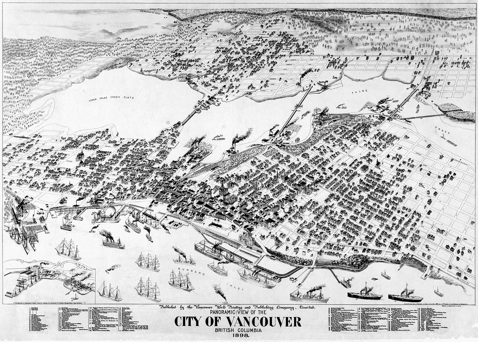 Panorama of Vancouver, 1898 in British Columbia