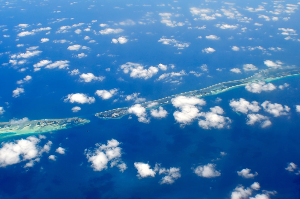 Sky and Clouds over the Landscape of the Maldives photo