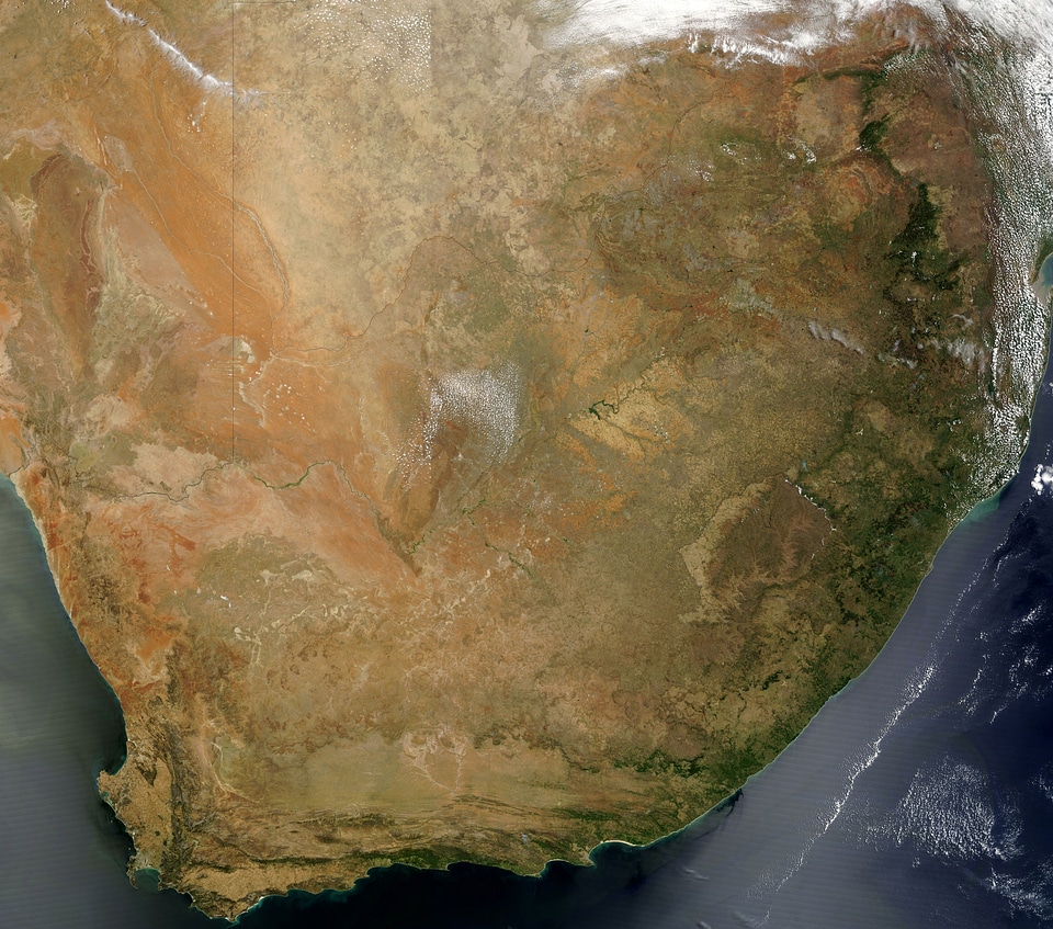 Satellite Image of South Africa