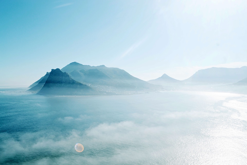 Misty and Foggy Landscape in Cape Town, South Africa photo