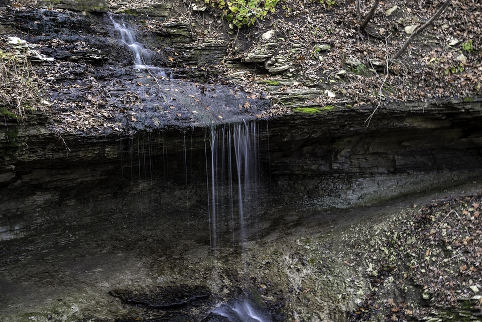 Small Trickle from Bridal Veil Falls at Pikes Peak State Park, Iowa
