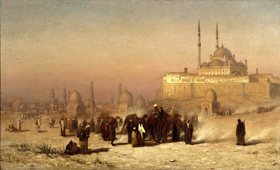Painting of the tombs of Cairo in the 1870s, Egypt