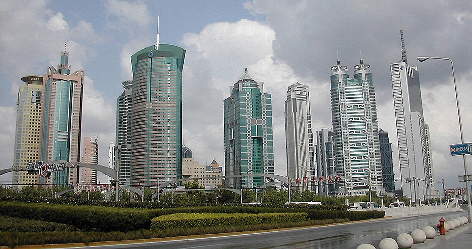 Lujiazui skyline in Pudong, Shanghai, China photo