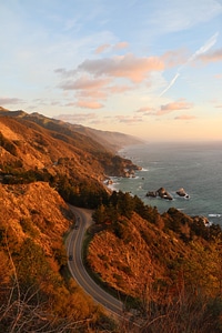 Landscape and roadway in Big Sur, California