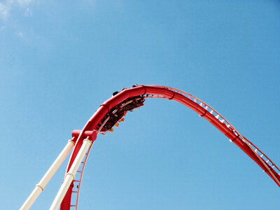 Roller Coaster upside down in Orlando, Florida