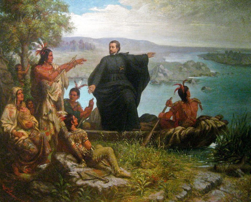 Père Marquette and the Indians in Michigan