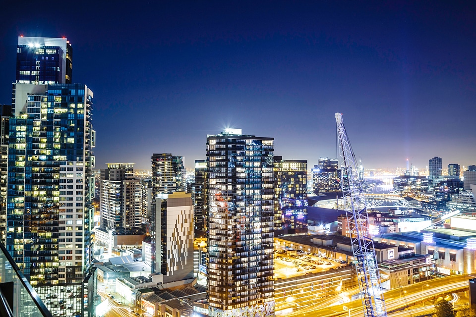 Cityscape and skyscrapers in Southbank, Victoria