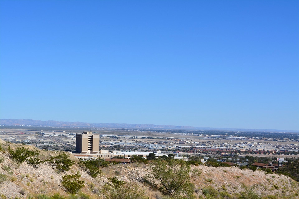View of the landscape of El Paso and the Desert in Texas
