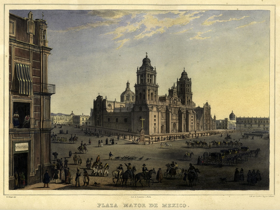 Plaza Mayor do Mexico city in 1836