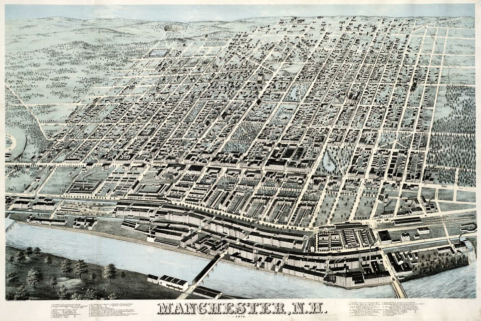 Map of Manchester, New Hampshire city