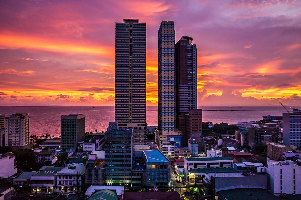 Skyscrapers and Towers and skyline in Manila, Philippines
