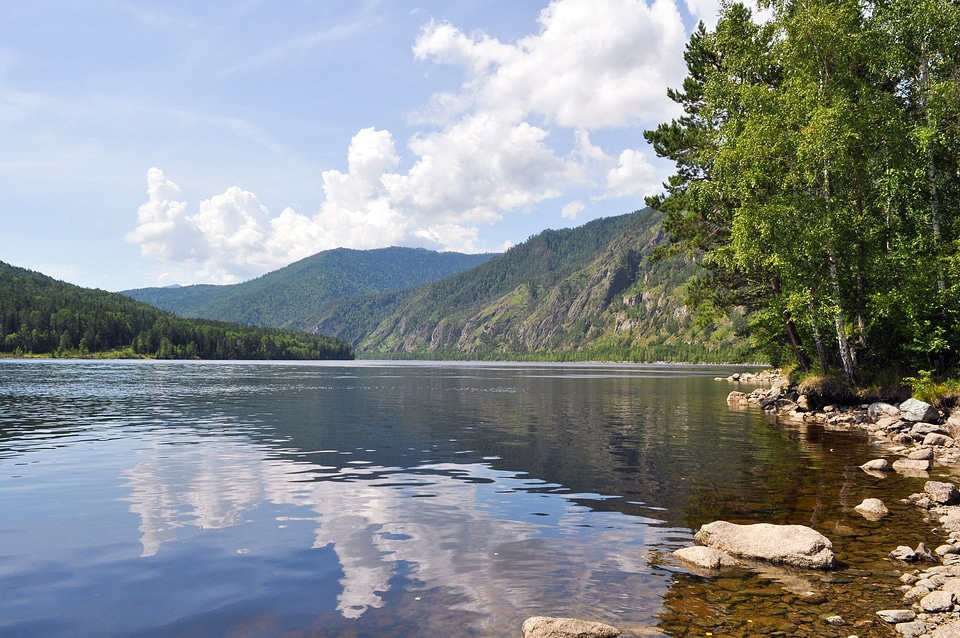 Landscape and Lake in the summer in Russia