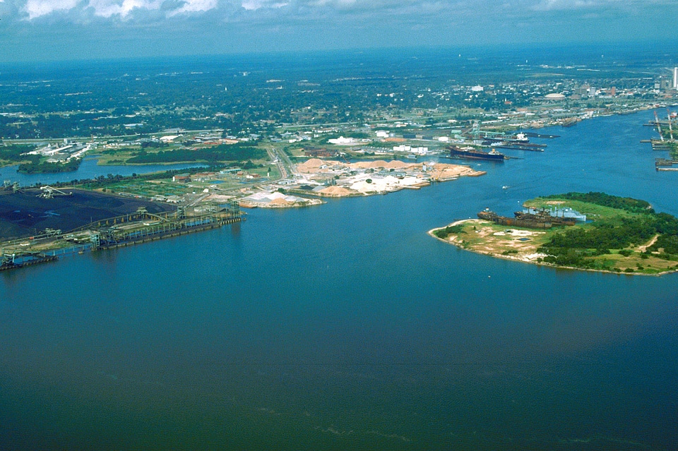 Mobile, Alabama from the Gulf of Mexico