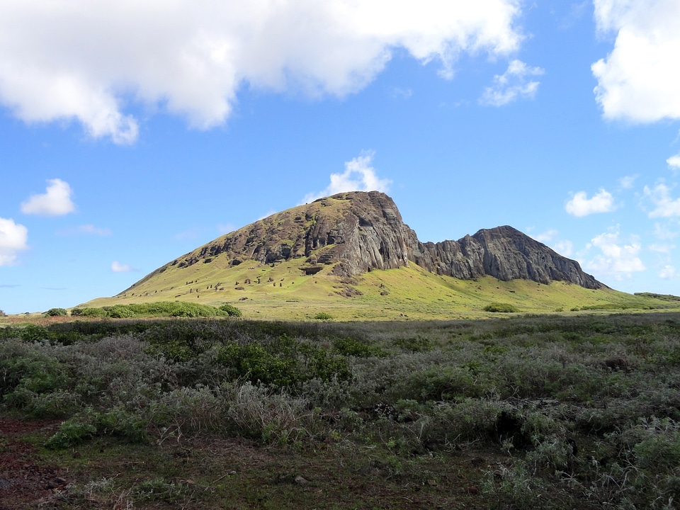Hills in the landscape on Easter Island, Chile photo