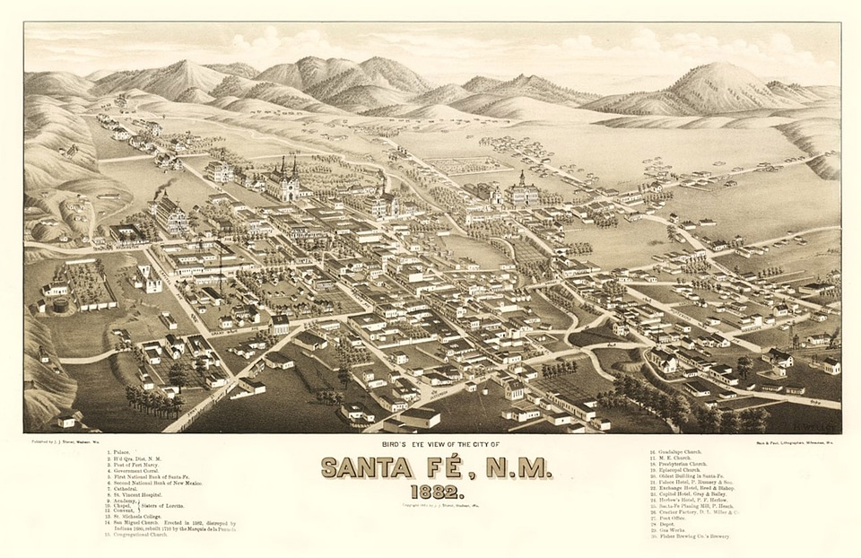 Santa Fe During the Railroad 1882, New Mexico