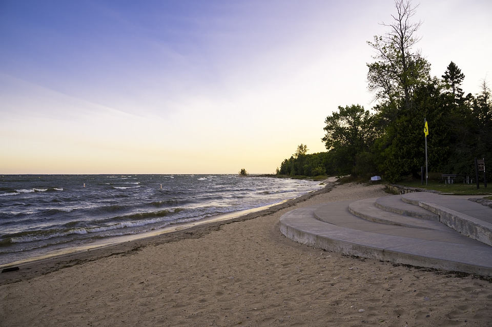 Lake Michigan Beach landscape at J.W. Wells State Park, Michigan