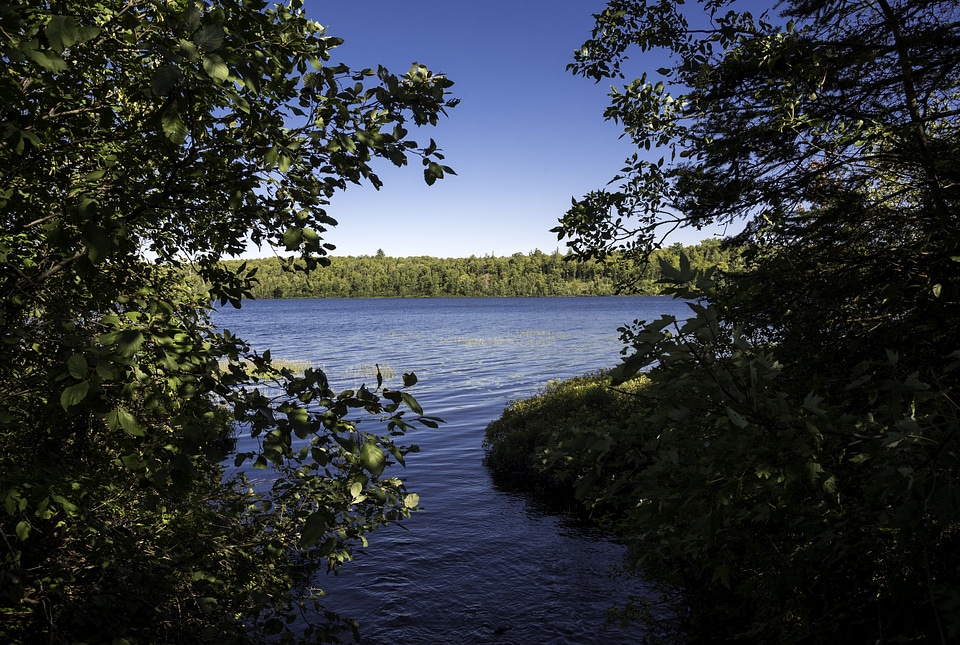 Lake Michigamme Through a clearing at Van Riper State Park