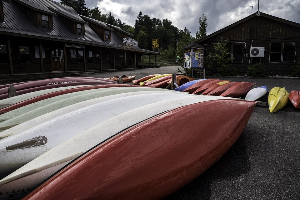 Canoes for rent at Algonquin Provincial Park, Ontario