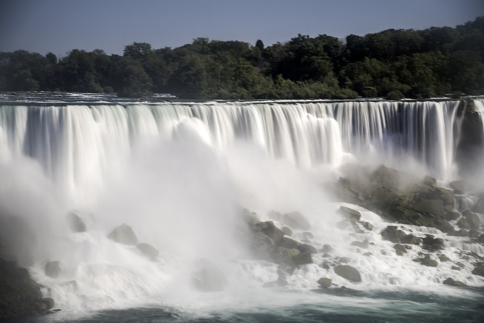 Time-Lapse waters of the American Falls from Niagara Falls, Ontario, Canada