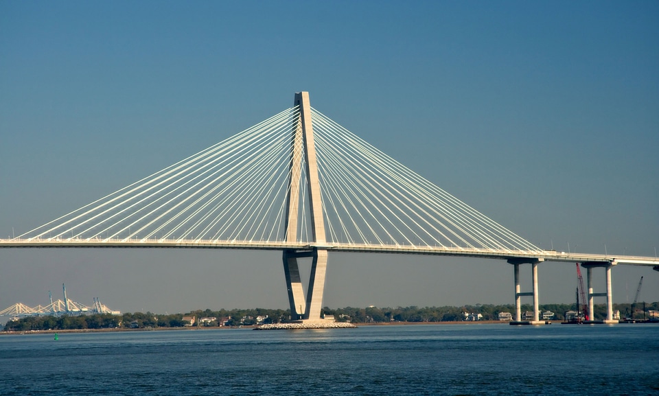 Bridge across the bay in Charleston, South Carolina