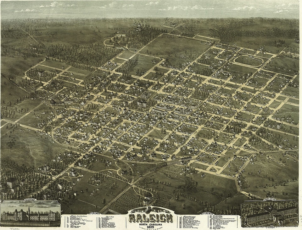 Looking at Raleigh, North Carolina, 1872