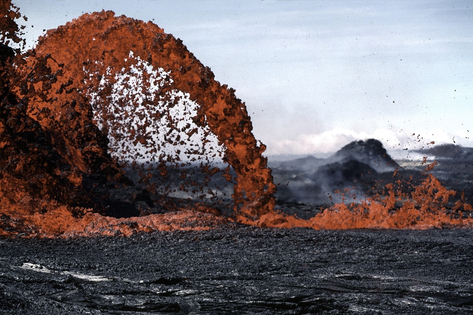 Volcano Spewing Lava at Hawaii Volcanoes National Park