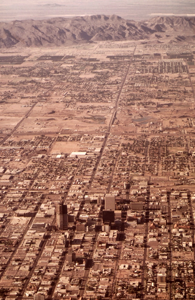 Cityscape View of Phoenix, Arizona in 1972