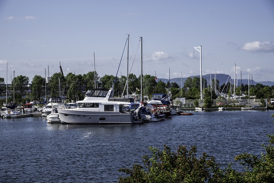 Rows of Boats in Marina in Thunder Day, Ontario
