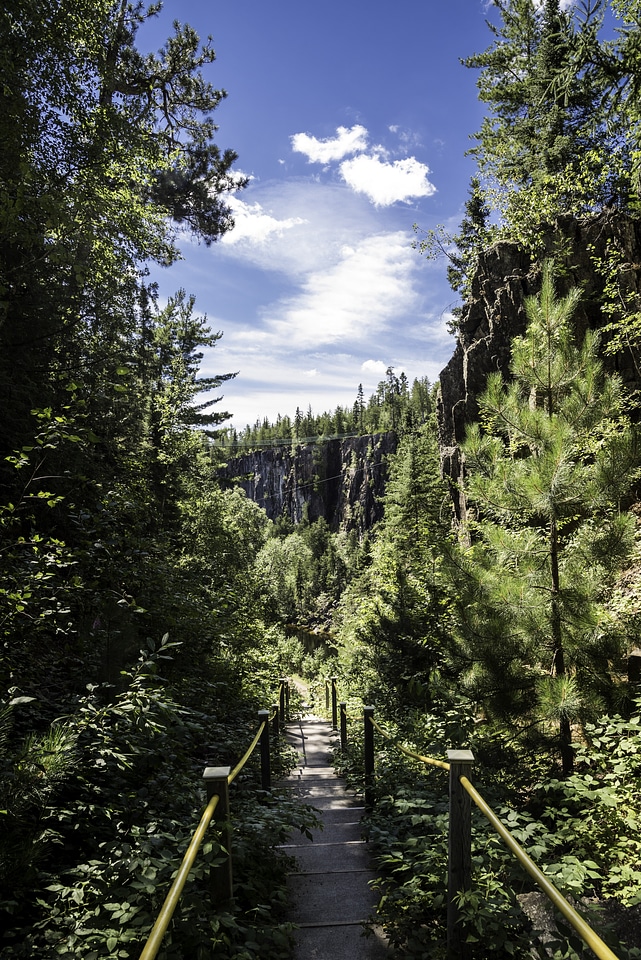 Long Shot of the stairs down the Canyon at Eagle Canyon, Ontario