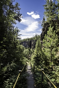 Long Shot of the stairs down the Canyon at Eagle Canyon, Ontario