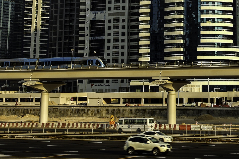 Dubai's Metro Red line in the United Arab Emirates - UAE