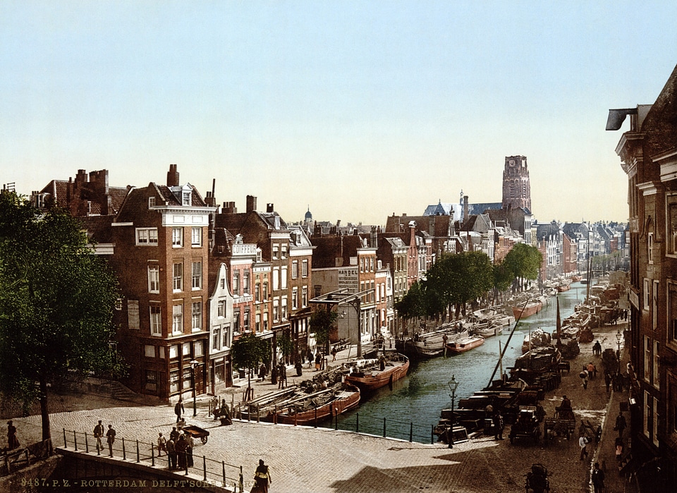 The Delftsevaart in Rotterdam, Netherlands around 1900