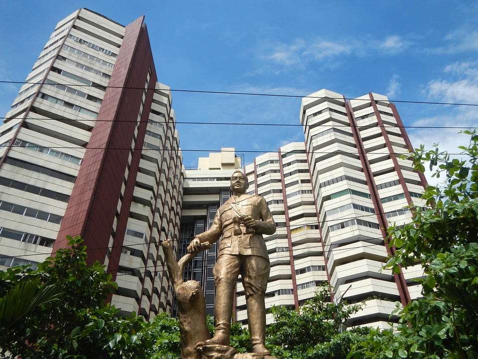 Towers and Statue in Manila, Philippines