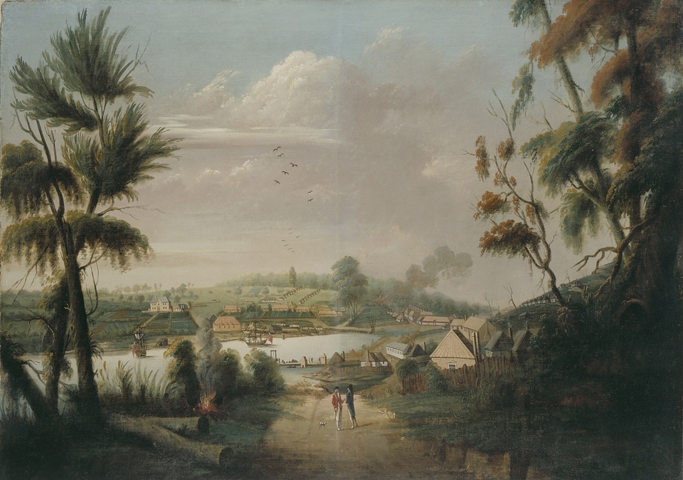 A Direct North General View of Sydney Cove, 1794 in New South Wales, Australia