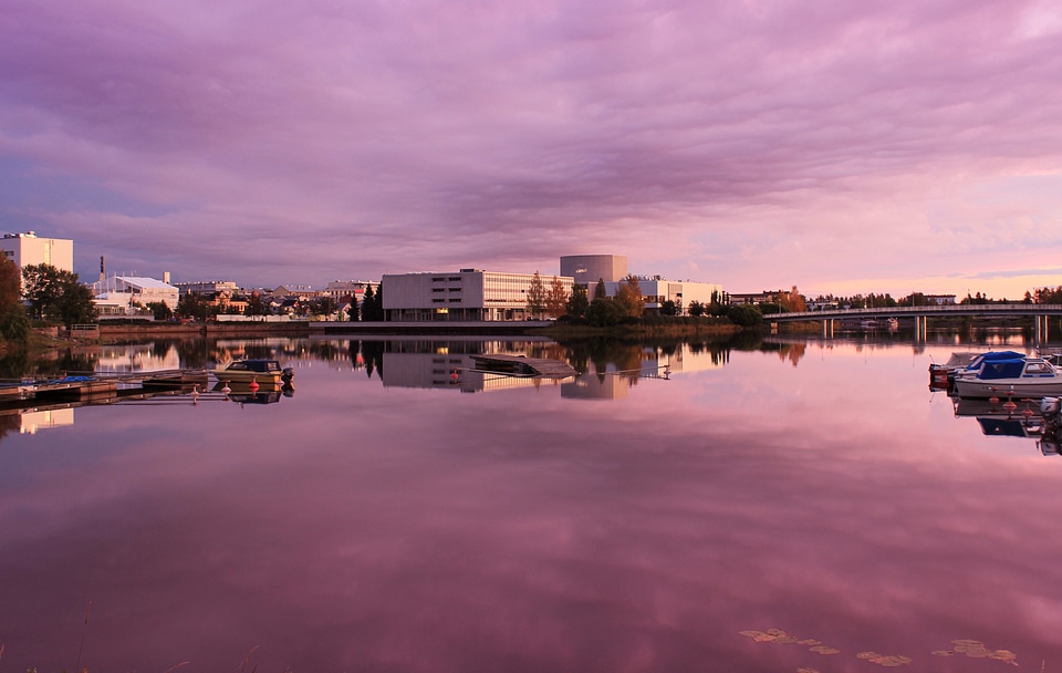 Buildings river water photo