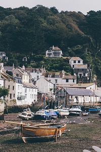 Seaside houses in Polperro, England photo