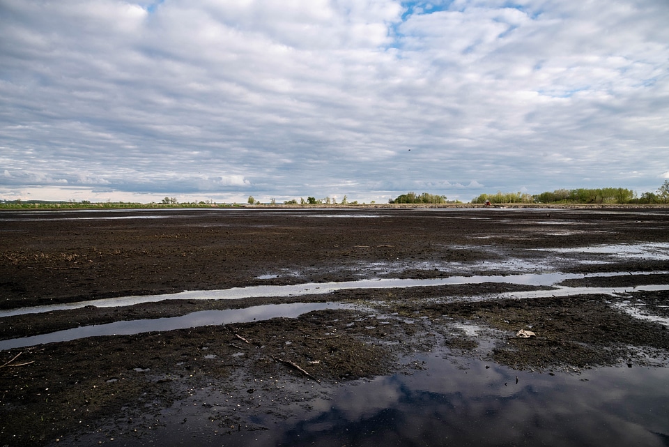 Clouds over the drained Marsh photo