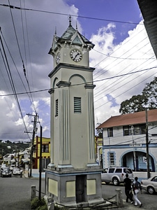 Clock Tower in the Center of Town in Claremont, Jamaica photo