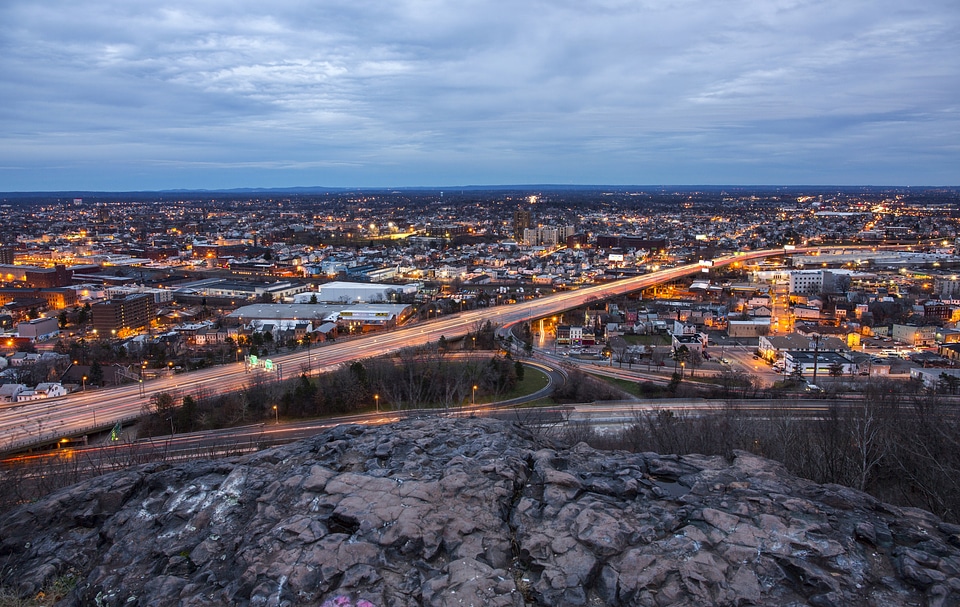 Night time Cityscape in Paterson, New Jersey