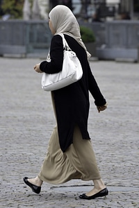 Muslim Women in traditional dress in Delhi, India photo