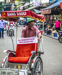 Traditional cyclo in Hanoi, Vietnam photo