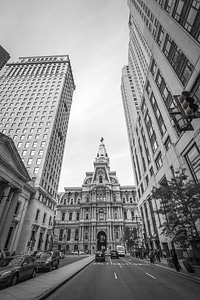 Monochrome photo of City Hall in Philadelphia, Pennsylvania photo