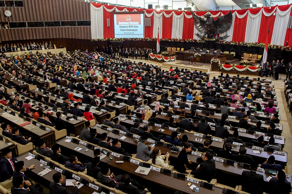 Inauguration of Indonesian President by People's Consultative Assembly in Jakarta- Indonesia